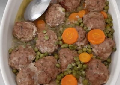 Polpette con carote e piselli